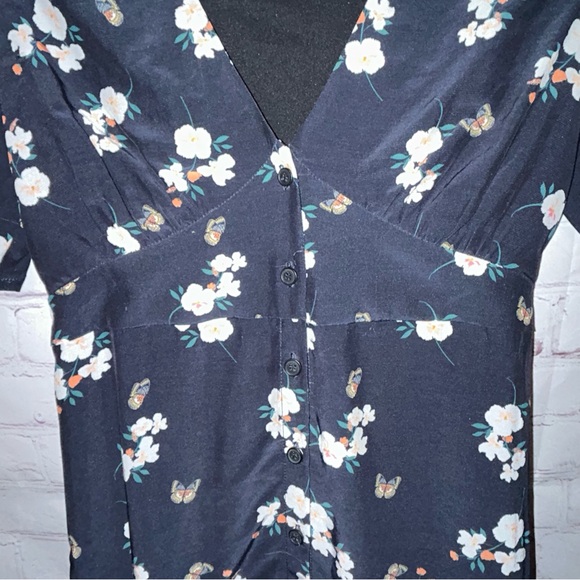 EMERSON FRY JUNEY BUTTON DRESS - BUTTERFLIES MARITIME Size XS - Picture 3 of 10